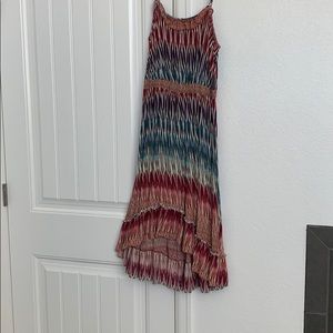 Multi colored hi/low dress